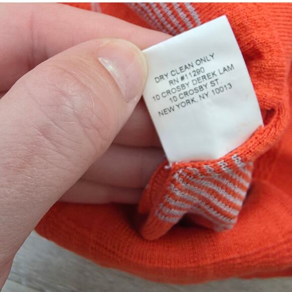 Derek Lam Women's 10 Crosby Orange Silk Layered Cardigan Set sz P Plaid Basic - Picture 5 of 12